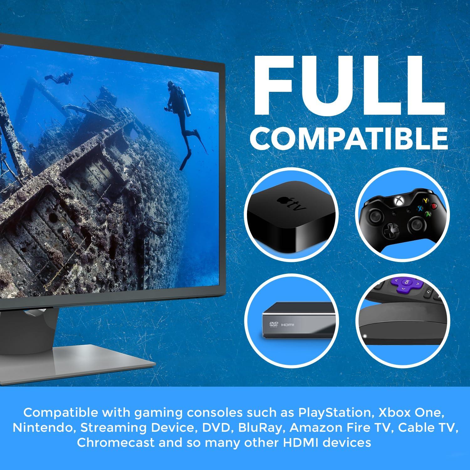 OREI OREI 4K Multi HDMI Viewer Quad 4 in 1 Out, Switcher 4 Ports Seamless IR Remote Support 4K @ 60Hz 1080P for PS4/PC/DVD/Security Camera, HDMI Switch Optical Audio L/R Output - UHD-401MV