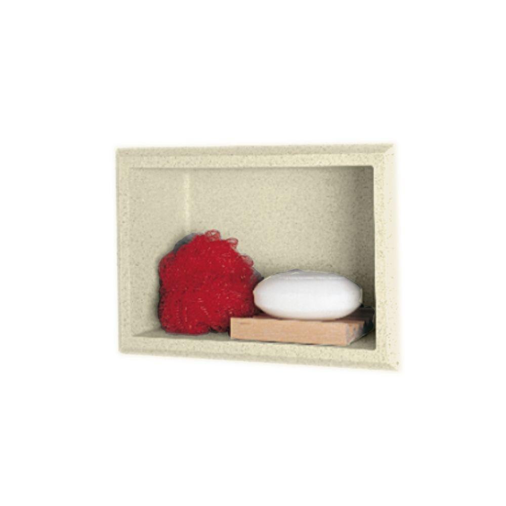 Swanstone Swanstone AS01075.037 Solid Surface Single Shower Shelf, 4.125" L x 7.5" H x 10.75" H, Bone