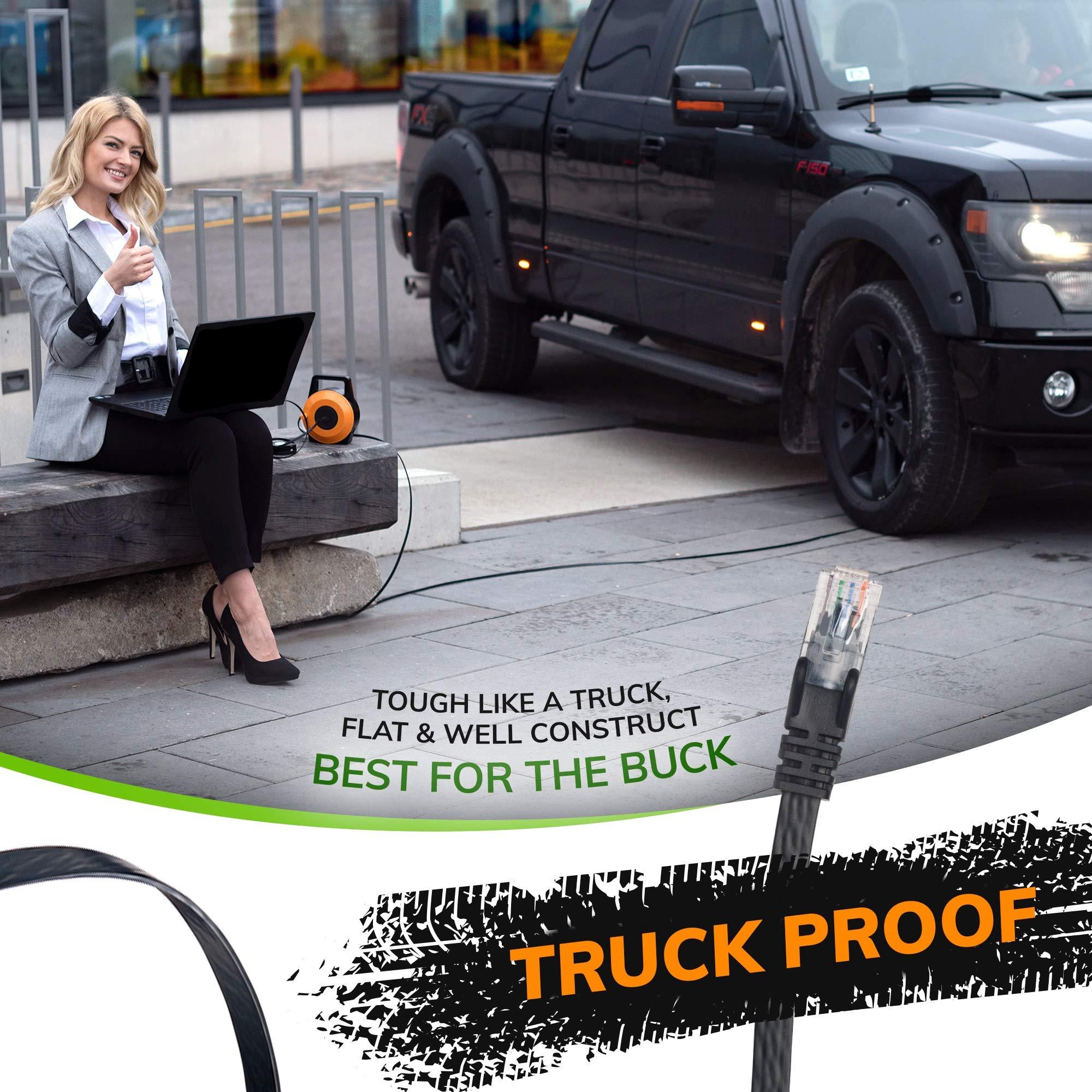 EXTNGO EXTNGO Retractable Network Cable Extender, 50 Ft (15 Meter) CAT 6 Ethernet Cable Flat-Portable 1Gbps Data Speed-Swiftly Setup Temp Networks-Cascadable Male-Female RJ45 Connector-UTP Cable Reel