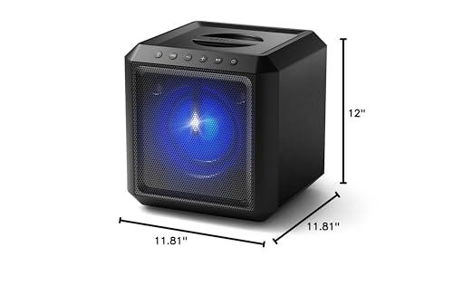 PHILIPS PHILIPS X4207 Bluetooth Party Cube Speaker with Flashing Party Lights - Link up to 50 Speakers, Black
