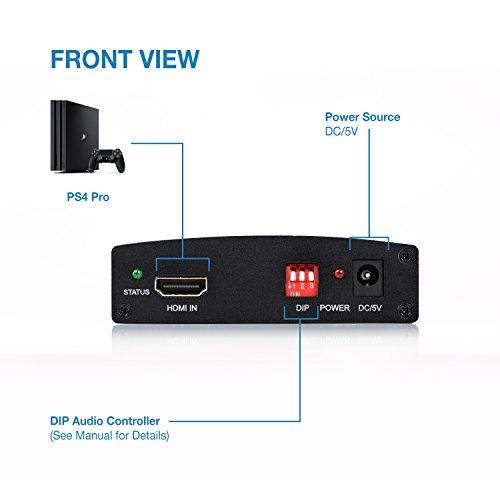 Expert Connect Expert Connect | HDMI Audio Extractor | 4K/2K@60Hz, HDMI 2.0, HDCP 2.2 | Coaxial/Optical (SPDIF/Toslink) / 3.5mm Stereo Jack | Splits HDMI Input to HDMI Video + Digital Audio/Analog Audio Output