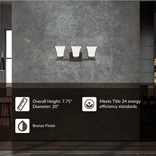 Seagull Seagull 4411603-710 Three Light Bath Fixture, Bronze/Dark