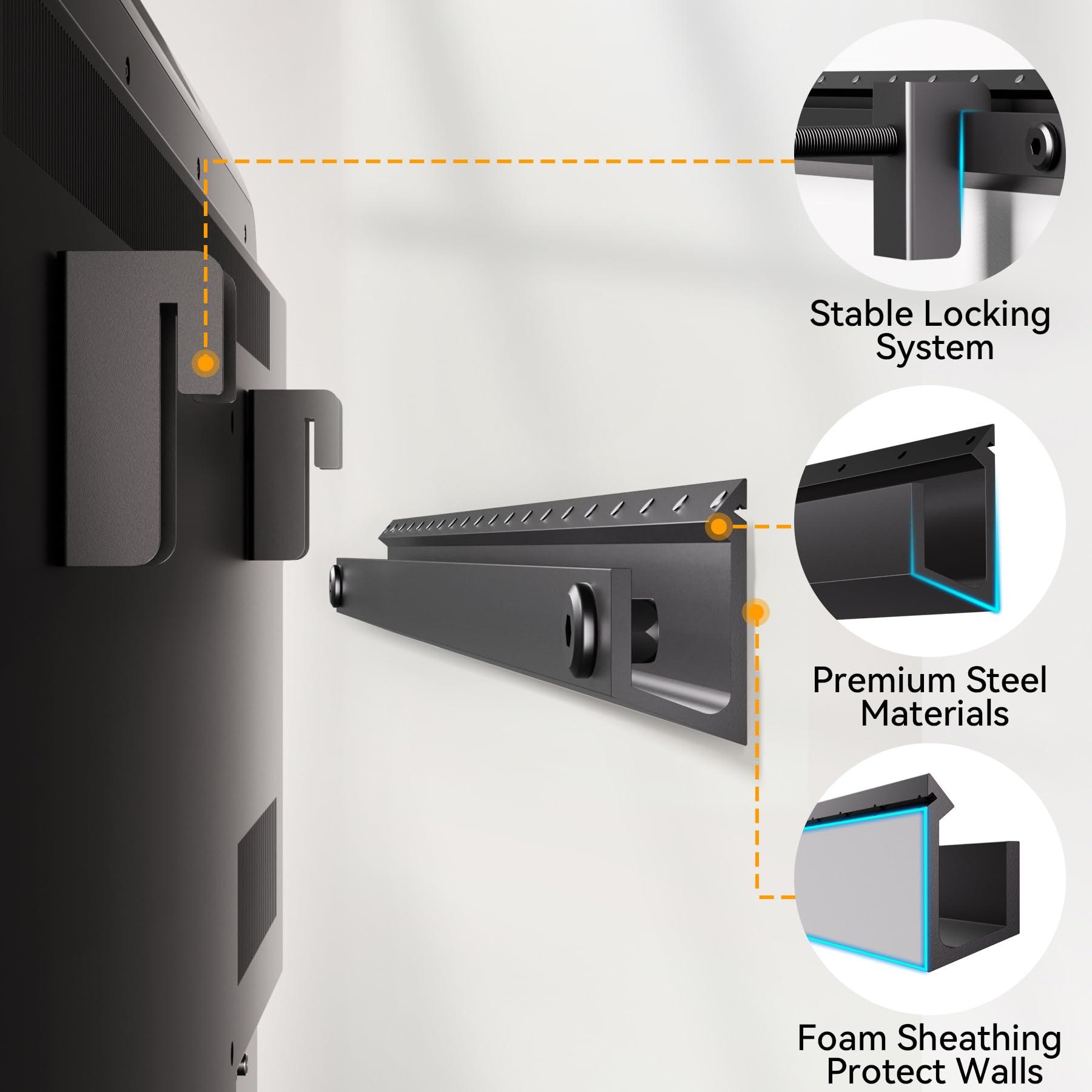 AENTGIU AENTGIU No Stud TV Wall Mount, Drywall TV Mount for 22-55 inch TVs, Max Load 100 lb Drywall Studless TVs Hanger, No Drill, No Anchors, Easy Install with All Hardware Included