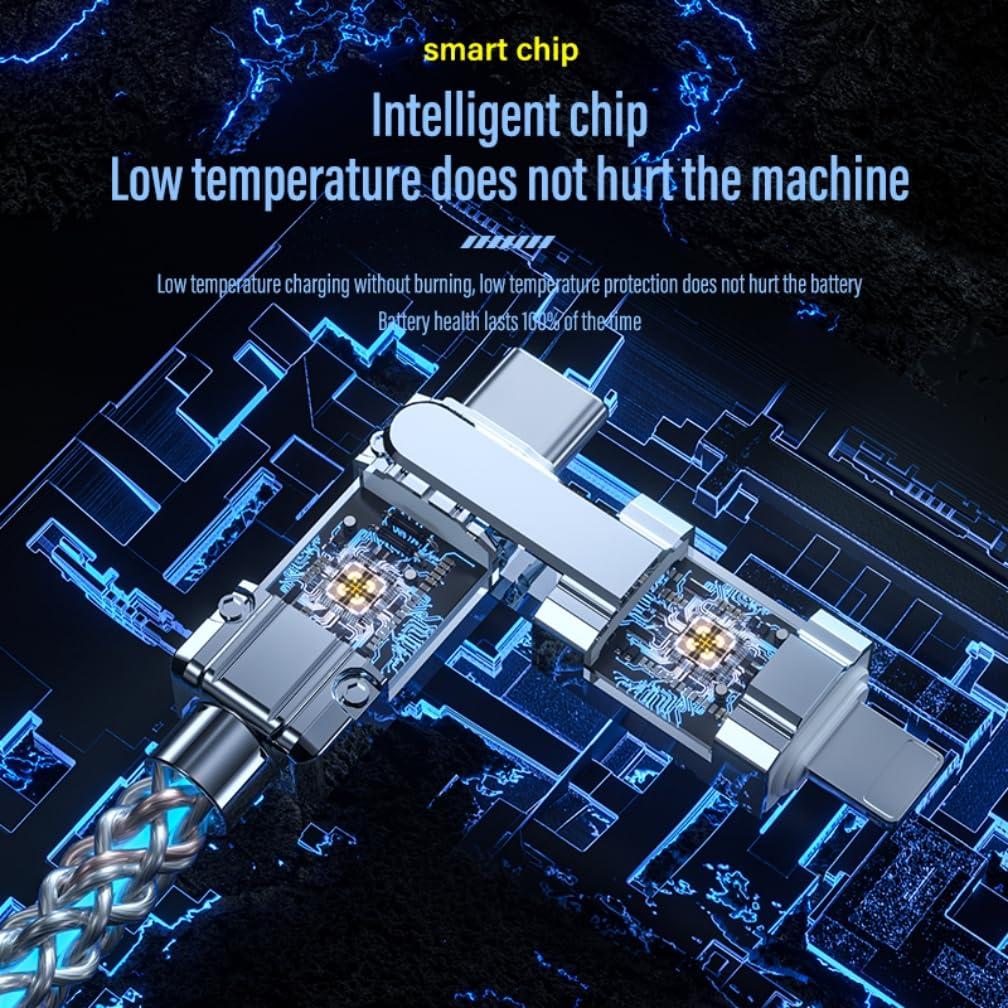 SWLIFL Light Up USB C Charge Cable 2 Pack 3.3ft Braided RGB Colorful Gradual USB C to C,4 in 1 USB Charging Cable with EVA Case LED USB A to Type C Cables,for Phone16 15 14 13 12,Samsung S24-S21