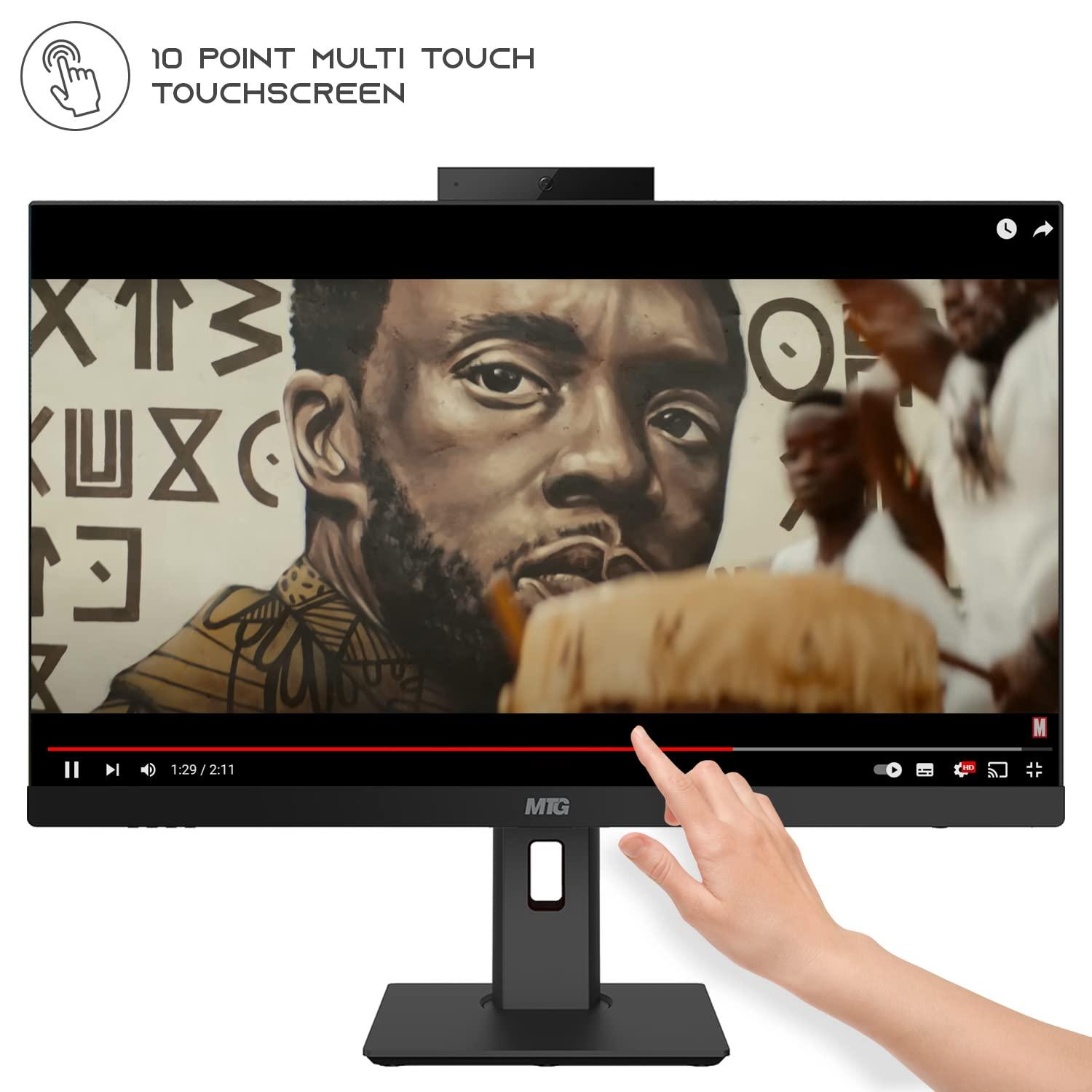 MTG MY TECHNOLOGY GEEKS TRUSTED TECHNOLOGY PAR Gaming All in one PC 24 Inch FHD Touchscreen, MTG Yama, Intel Core i5 10th Gen, 16GB RAM, 480GB NVME / 1TB SSD, AMD RX 550 4GB DDR5 Graphics, Webcam, RGB Combo, Windows 11 Home