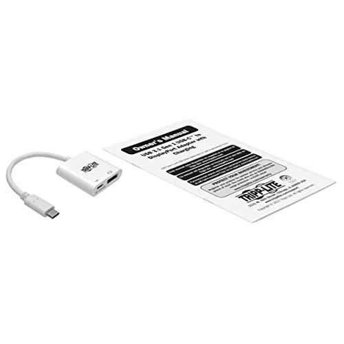 Tripp Lite Tripp Lite USB-C to DisplayPort Adapter Cable, USB C to DP Converter Cable with Equalizer, 8K UHD, HDR, PD Charging 60W, 6in, White (U444-06N-DP8WC)