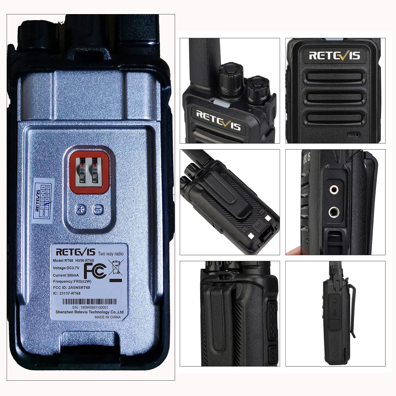Retevis Retevis RT68 Two Way Radio Long Range Walkie Talkies for Adults,Compact, Rugged, Heavy Duty 2 Way Radios Rechargeable with USB Charging Base, for School Restaurant Church Business(10 Pack)