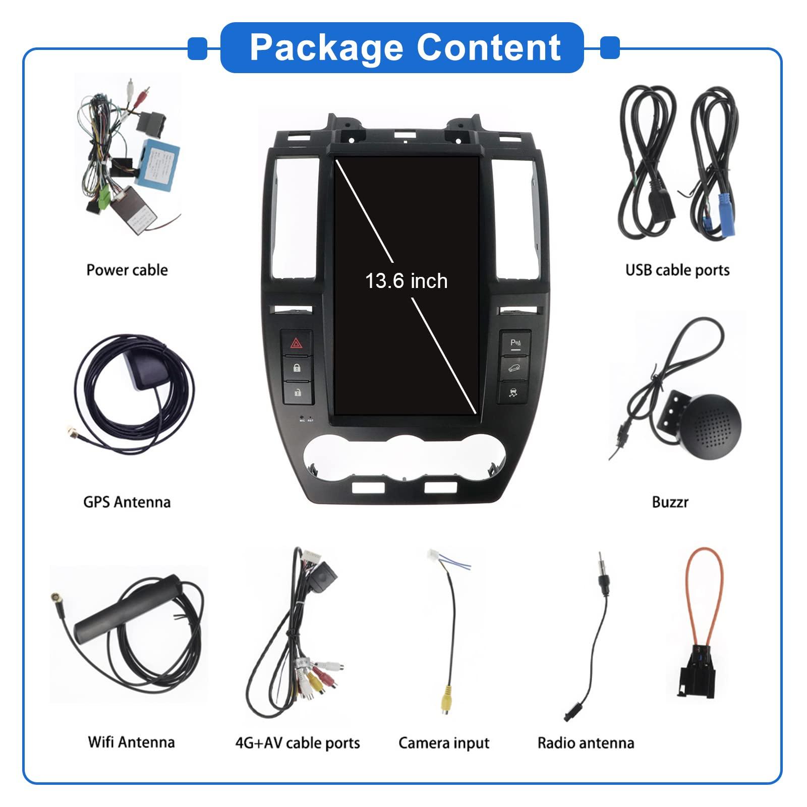 MOOKAKA Tesla Style Radio Android 13 Car Stereo 2 din GPS Navigation Head Unit for Land Rover Freelander 2 2005-2015 Radio Replacement Multimedia Player Autoradio Receiver Carplay DSP (2013-2015, 4-64GB)