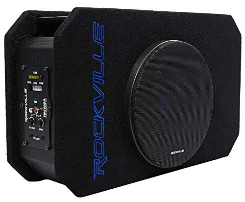 Rockville Rockville RMW8A, 8\" 800W Powered Truck Subwoofer, Class D Amp, Slim Ported Enclosure, Includes Remote Bass Knob, Perfect for Deep Bass in Compact Spaces