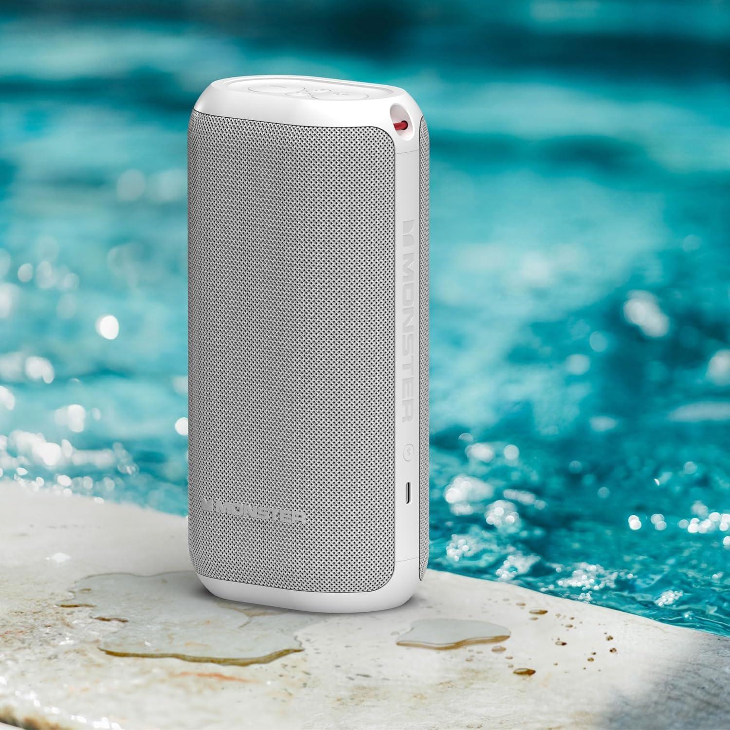 Monster Monster DNA Max Portable Bluetooth Speaker, Loud Speaker with 360 Bass Sound and 10W Wireless Charging Pad, IP67 Waterproof - Indoor and Outdoor Use