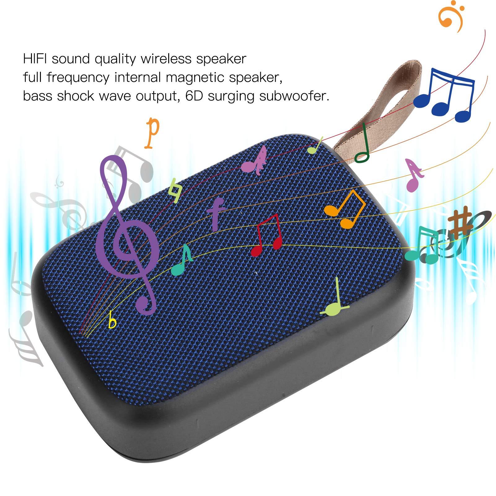 Dilwe Dilwe Bluetooth Speaker, Stereo Portable USB Mini Subwoofer with FM Radio, HiFi Sound Quality Bluetooth Speaker Suitable for Outdoor Activities(Blue)