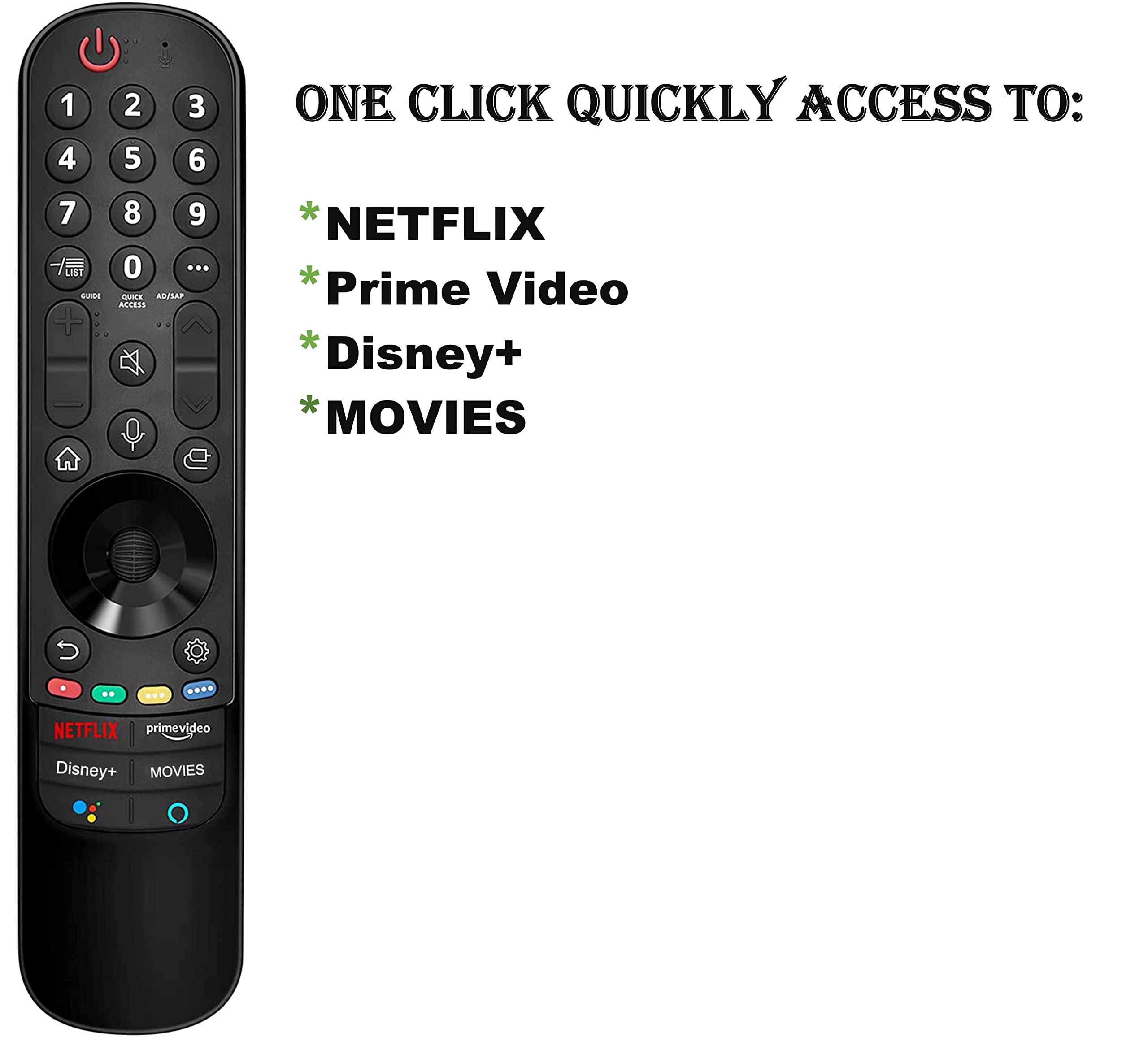 Elekpia Magic Remote Control for LG TVs, Universal Remote Replacement for LG LED OLED LCD 4K UHD Smart TV (No Voice Search, NO Voice Magic Pointer Function)