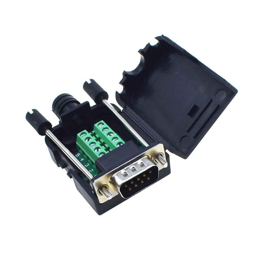 Reland Sun DB9 Breakout Connector RS232 D-SUB Female and Male 9-pin Port Adapter to Terminal Connector Signal Module with case (HL-DB9M-A)