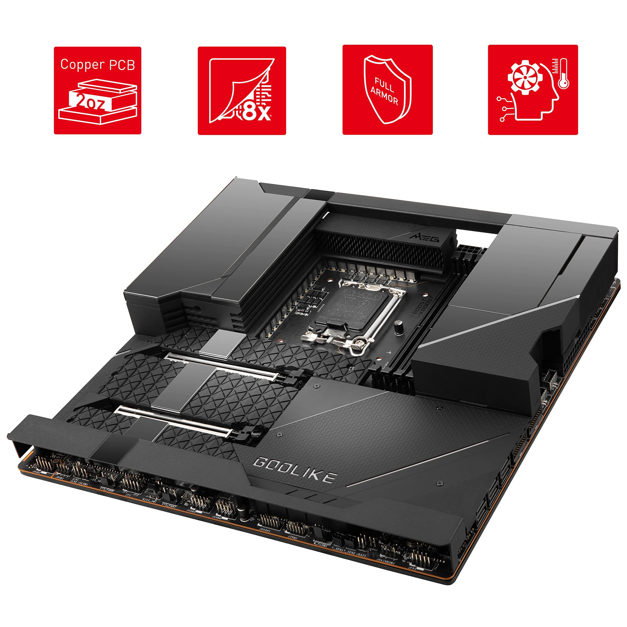 MSI MSI MEG Z690 GODLIKE Gaming Motherboard (E-ATX, 12th Gen Intel Core, LGA 1700 Socket, DDR5, PCIe 5, 10G LAN, M.2 Slots, Wi-Fi 6E)
