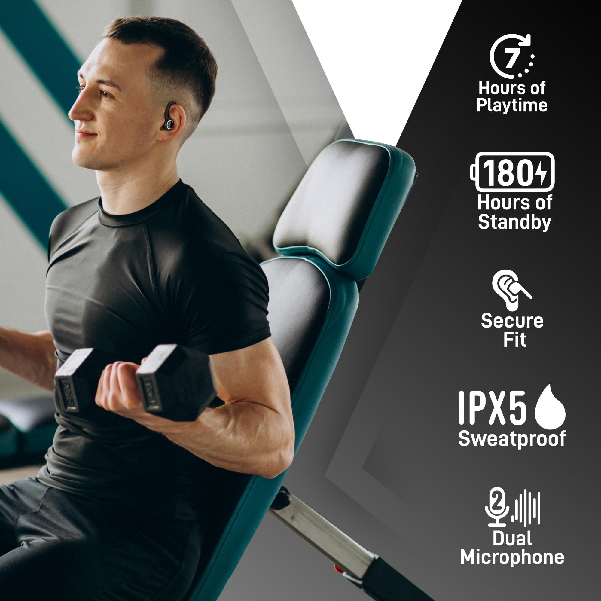 MyJoy MyJoy Active Wireless Earbuds, Bluetooth, Over The Ear Earbuds, Running, Workout Headphones, Black