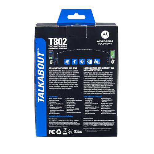 Motorola Solutions Motorola Solutions, Portable FRS, T802, Talkabout, Two-Way Radios, Emergency Preparedness, Rechargable, 22 Channel, 35 Mile, Black W/Blue, 4 Pack