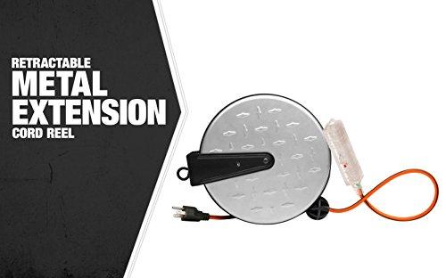 Woods Designers Edge E215 Metal Extension Cord Reel with Diamond Plate, 30-Foot