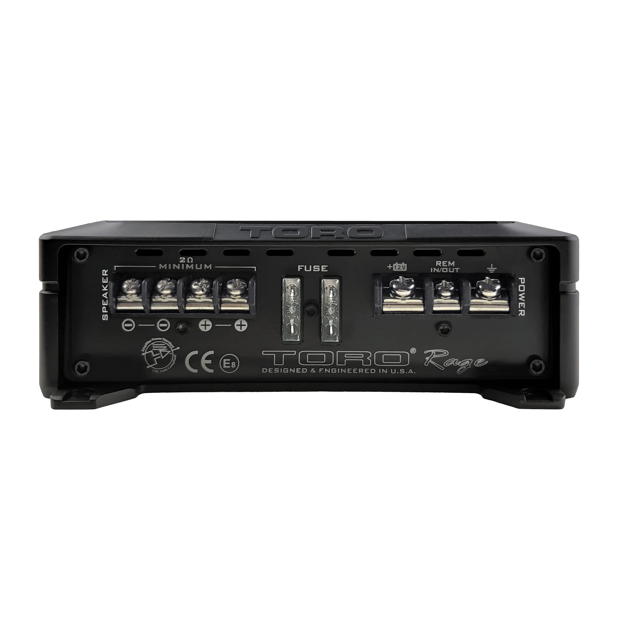 TORO TECH TORO TECH R2, 1000 Watts MAX 320 Watts RMS 2 Stable Monoblock Car Amplifier, Sound Quality Class A/B Design, Built-in Auto Sensing Turn-On, Subwoofer Amplifier