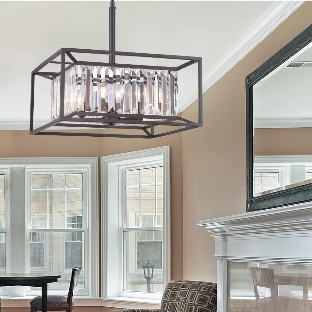 DESIGNERS FOUNTAIN Designers Fountain Linares 4-Light Pendant Light Fixture, Vintage Bronze, 87431-VB