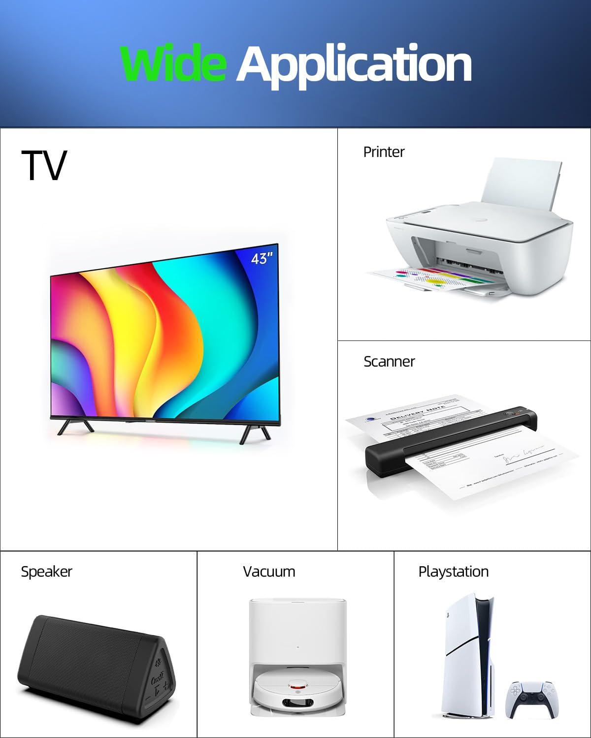 Dexpt 6FT Charger-Cord Replacement for JBL Partybox 310 Charger - 110 300 100 200 710 1000 Power-Cord On-The-Go Speaker Charging Cable 2 Prong