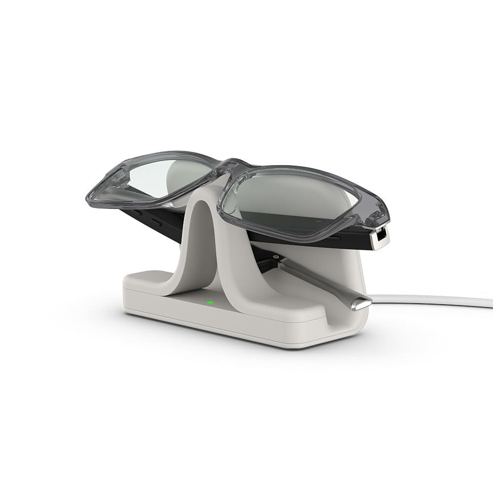 Amazon Amazon Echo Frames, an Alexa device (newest model), Smart glasses with Alexa, Modern Rectangle frames in Charcoal Gray with blue light filtering lenses