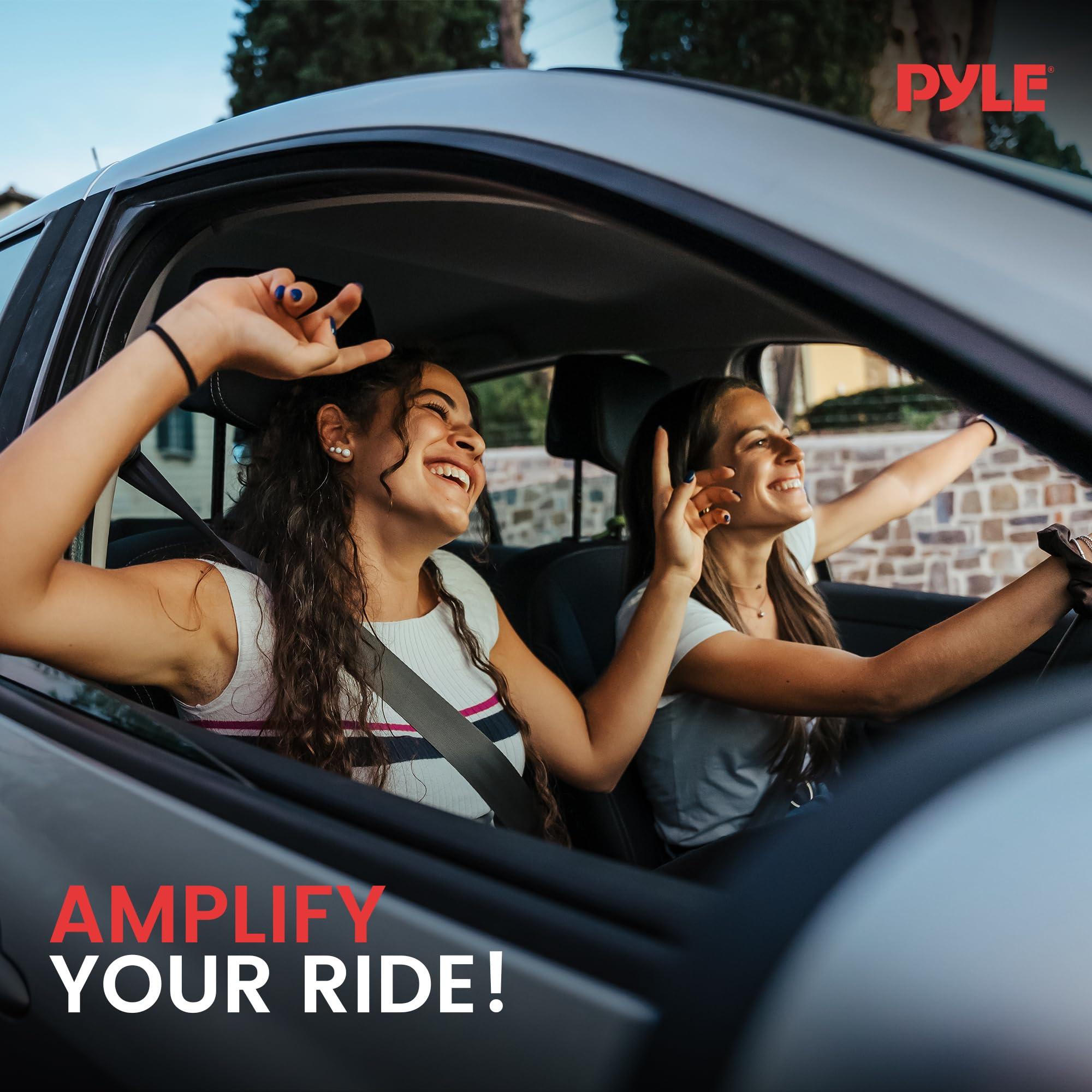 Pyle Pyle 5.0 Farad Digital Power Capacitor - High-Performance Car Audio Accessory with Blue Digital Display, Voltage Readout, Over Voltage Protection, Mounting Hardware, DC 12-24V - PLCAPE50