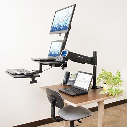 Tripp Lite Tripp Lite Sit Stand Desktop Workstation, Adjustable Standing Desk with Clamp