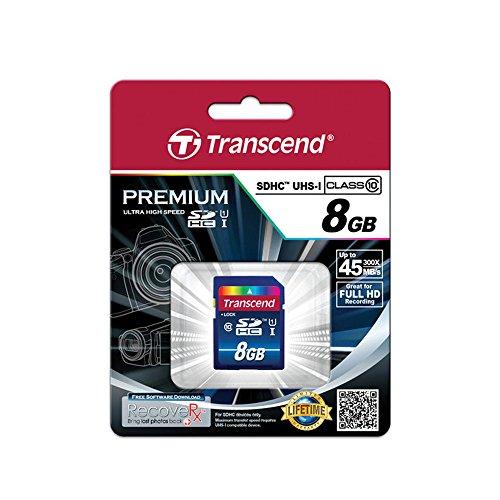 Transcend Transcend 8GB SDHC Memory Card Premium Class 10 UHS-I (Pack of 5) TS8GSDU1 - Top Value Bundle