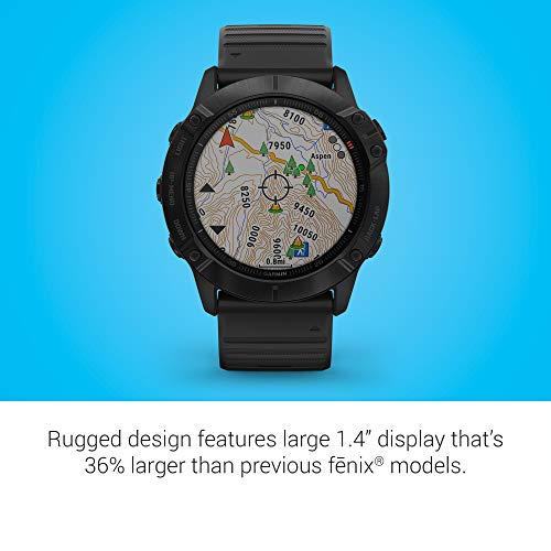 Garmin Garmin 010-02157-00 Fenix 6X Pro, Premium Multisport GPS Watch, Features Mapping, Music, Grade-Adjusted Pace Guidance and Pulse Ox Sensors, Black