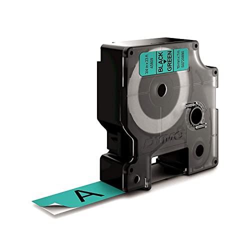 DYMO Dymo D1 Standard Labelling Tape 19mm x 7m - Black on Green