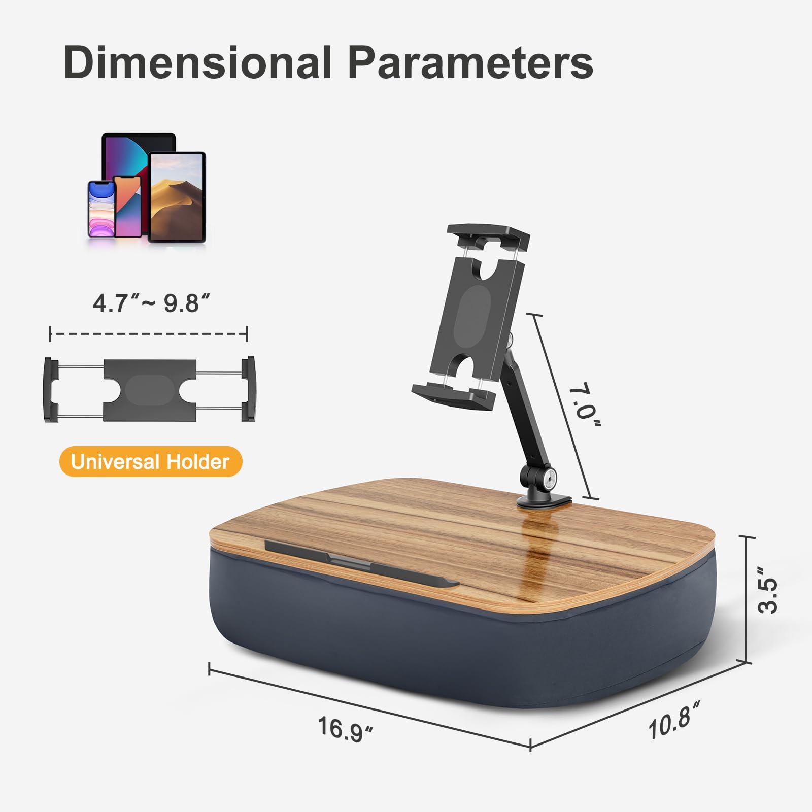 ERGONOV ERGONOV Lap Beanbag Cozy Kindle Pillow Stand for Bed with Adjustable Arm, 360 Tablet Holder, Fits 4.7\"-13\" Kindle, iPad, Phone, Laptop, Lap Desk for Hands Free Reading in Bed, Couch, Sofa,Gray