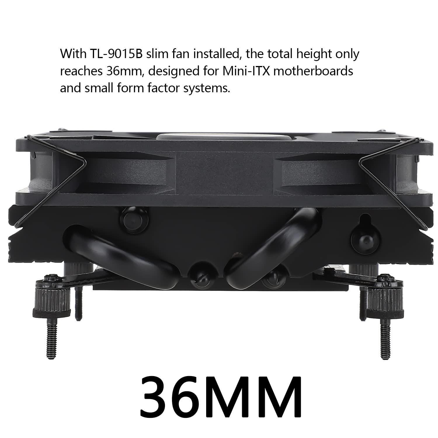 Thermalright Thermalright AXP90-X36 Black Low Profile CPU Air Cooler, 36mm Height Cooling, TL-9015B Slim PWM Fan, AGHP Technology, for AM4/AM5/Intel LGA1700/1851/1150/1151/1155/1156/1200(Black)