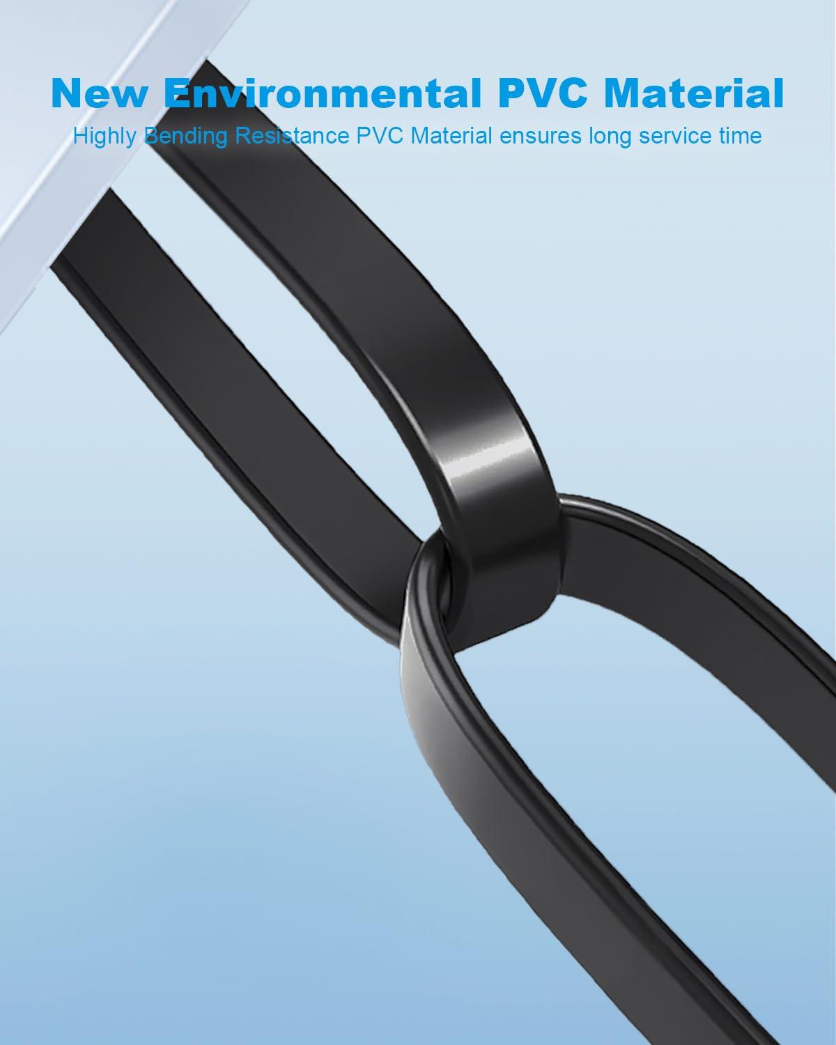 Yauhody Yauhody Ethernet Cable CAT8, Shielded Cable 10ft, Faster than CAT7 CAT6 CAT5e, High Speed 40Gbps 2000MHz SFTP Flat Internet Network LAN Cable for Gaming,Router,Modem,PC,Switches,Hub,PS5/4 (Black,10ft)