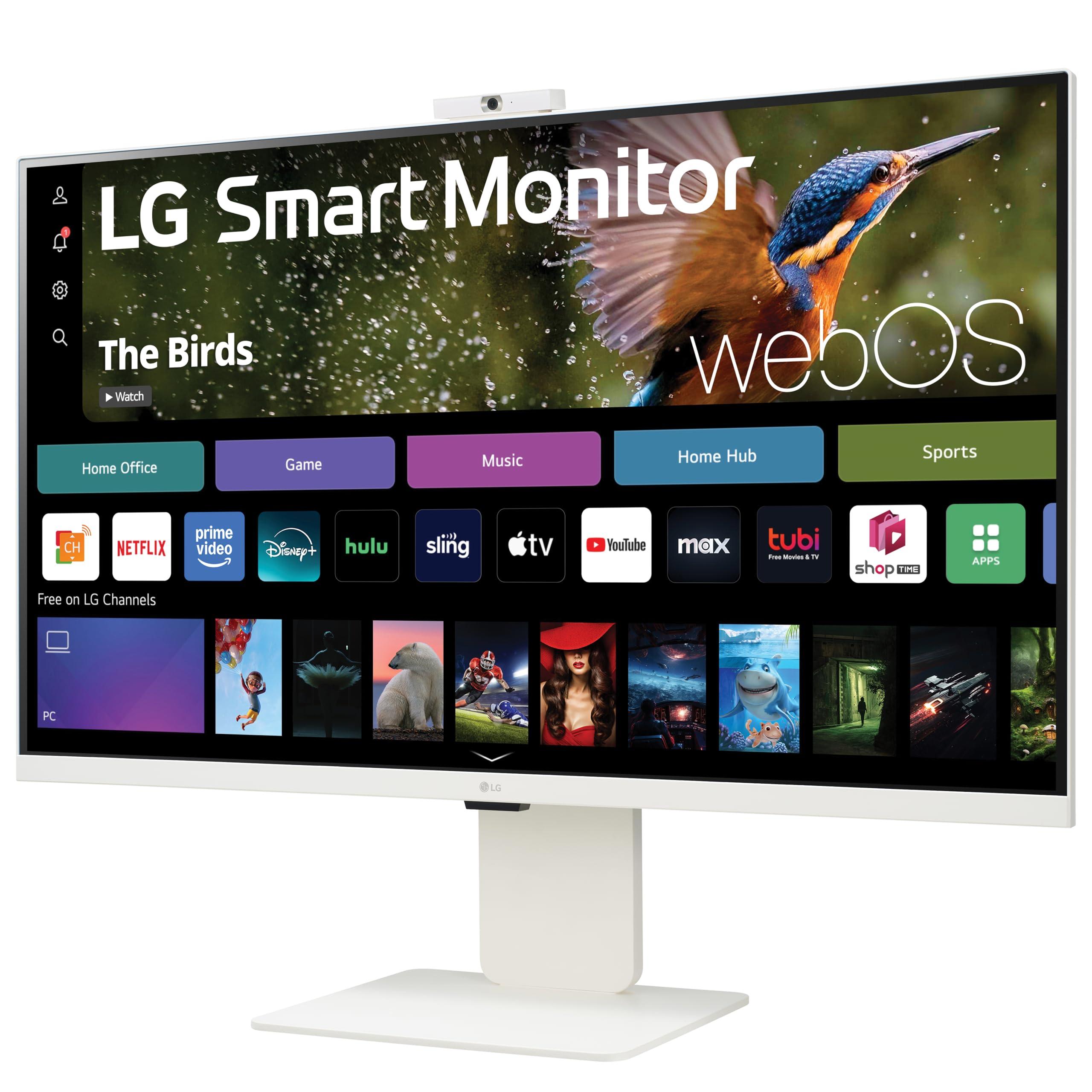 LG LG 32SR85U-W MyView Smart Monitor 32-inch 4K UHD (3840x2160), IPS Display, webOS 23, USB Type-C 90W PD, Built-in FHD Webcam & Speaker, HDR 10, AirPlay 2, Screen Share, Bluetooth, White