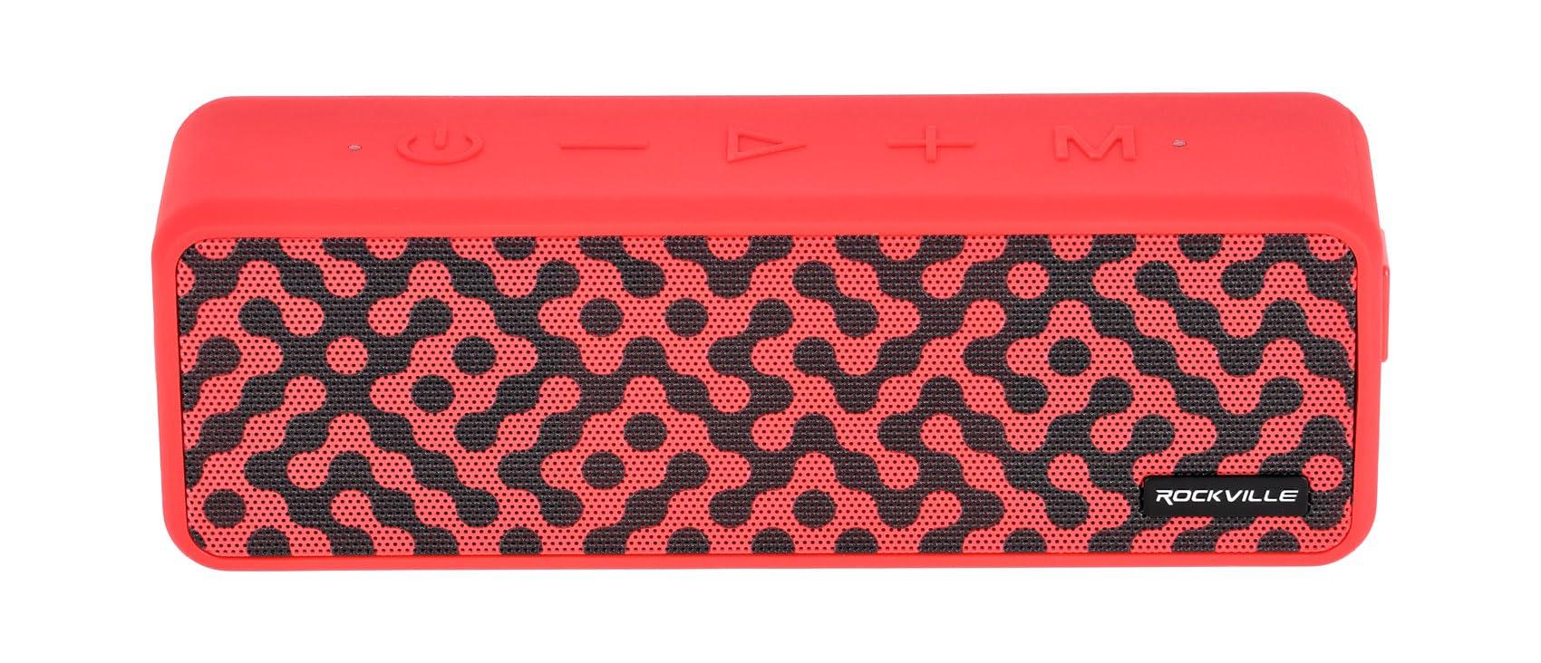 Rockville Rockville Faze Portable Bluetooth Speaker TWS Wireless Link 36 Hour Battery, Red