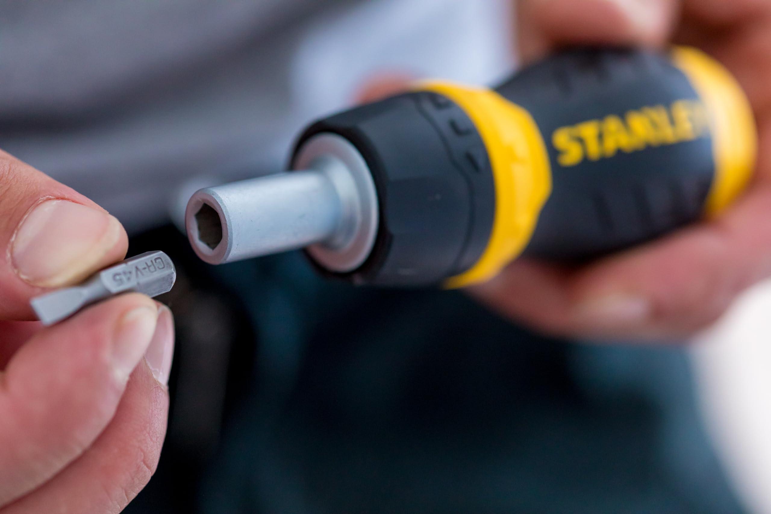 Stanley STANLEY Multi Screwdriver, Stubby Ratcheting, Including 6 Interchangeable Bits (66-358)