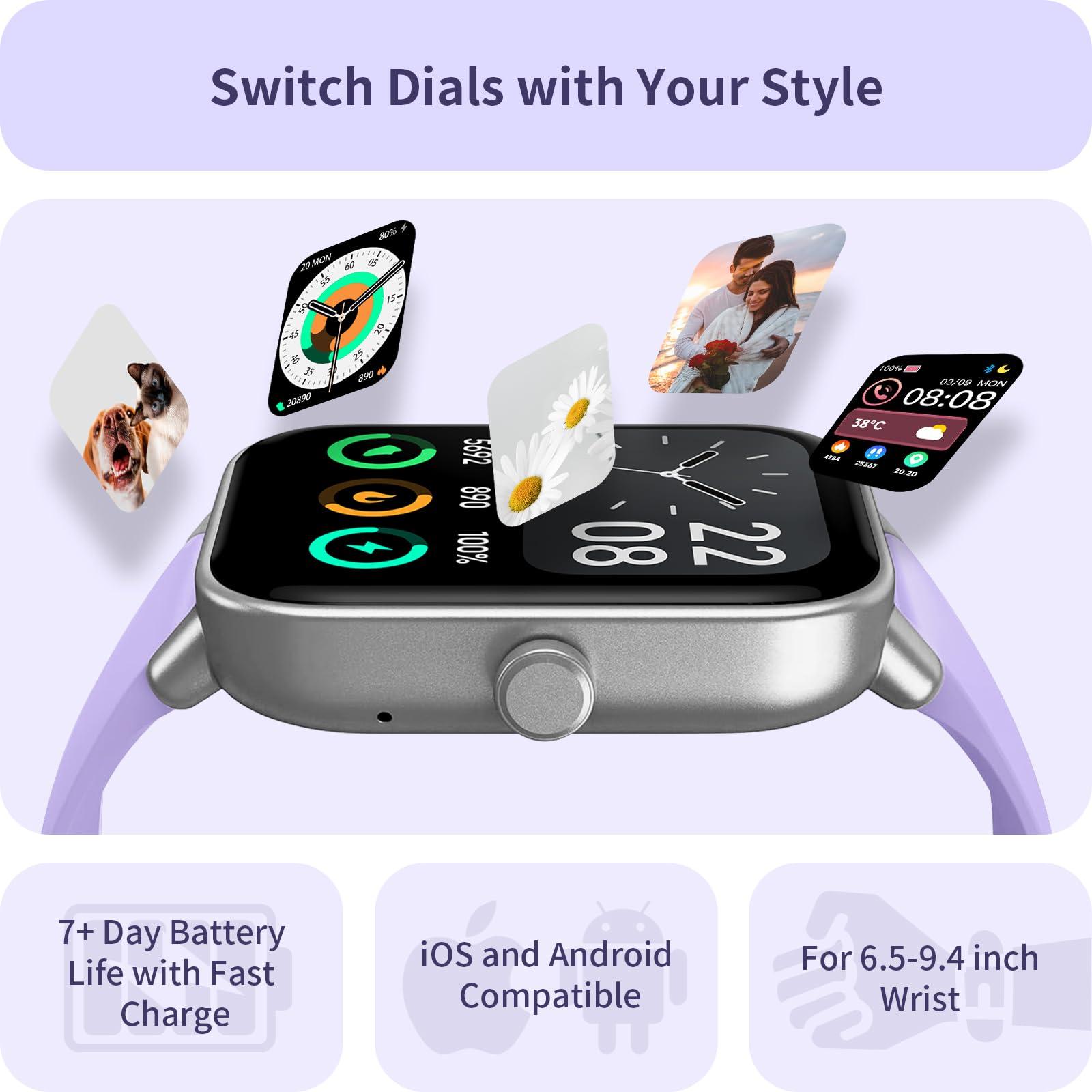 Yoever Yoever Smart Watch for Women iPhone & Android, 1.8" Smartwatch with Bluetooth (Answer/Call) Built-in Alexa, Fitness & Sleep Tracker with 110+ Sport Modes, Heart Rate/SpO2 Monitor, IP68 Waterproof