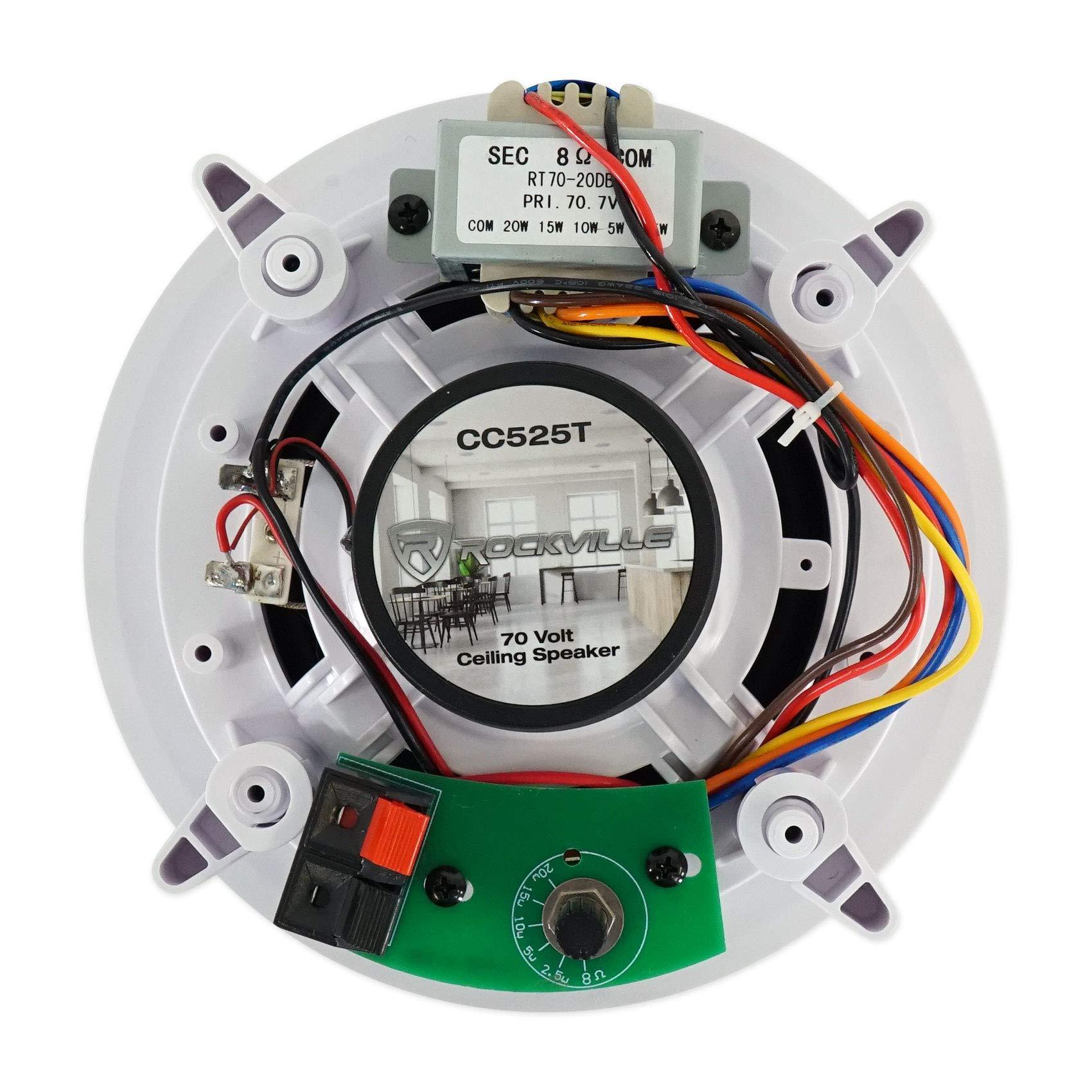 Rockville Rockville Home Audio System+8 5.25" White Ceiling Speakers 4 Bedroom/Living Room/Bathroom