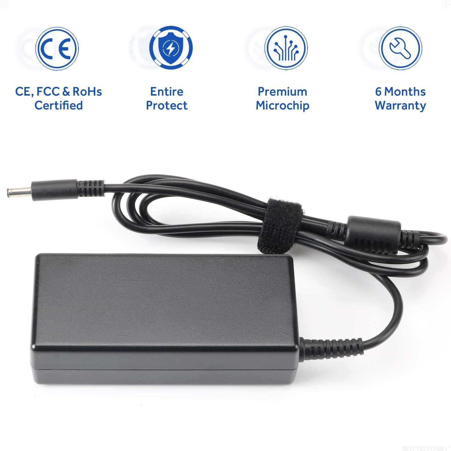 BatteryMon 65W Laptop Charger Compatible with Dell 1nspiron 15 5000 5566 P66F P75F P51F P51F006 P24T P24T001 P20T P25T P29G P54G P57G P60G P64G P69G P76G P83G P87G P89G P63F P47F P55F P58F P70F P28E P30E Laptop