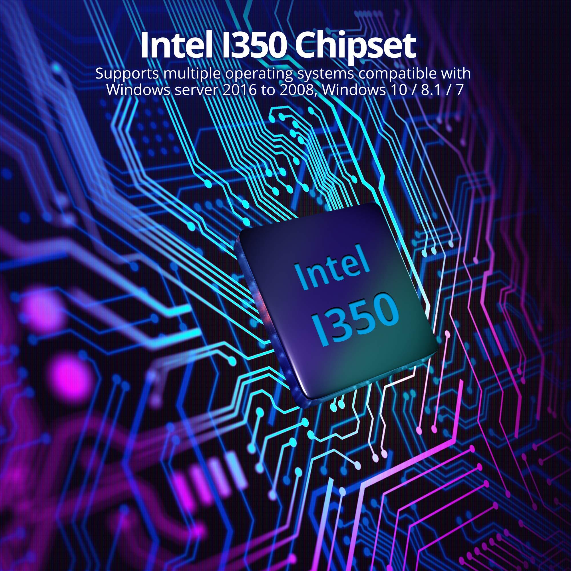 SIIG SIIG 4 Port Gigabit Ethernet PCIe Card with PoE (Power Over Ethernet) - Intel i350-T4, PoE+, 30W Per Port, VLAN, Dual-Profile Brackets (LB-GE0811-S1)