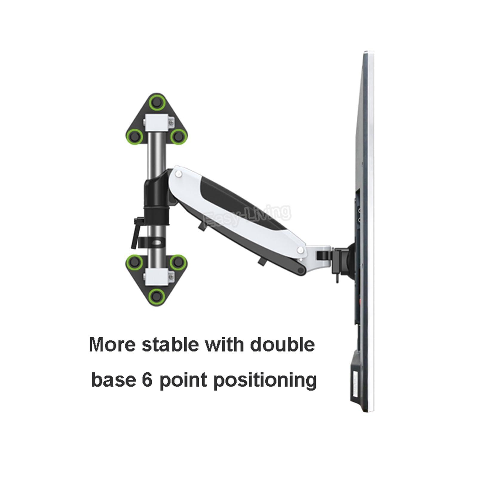 UPGENT 35"-55" Heavy Duty Gas Spring Flexible TV Wall Mount Full Motion LCD LED Monitor Mount Arm Loading 9-20kgs