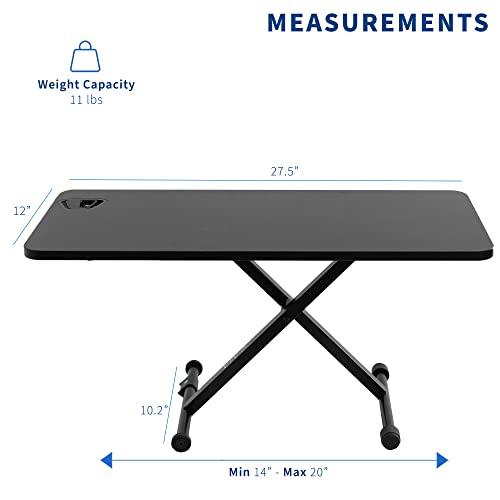 VIVO VIVO Black Small Single Top 28 inch Standing Desk Converter, Tabletop Sit to Stand Monitor Riser with Scissor Lift Height Adjustment, DESK-V011F