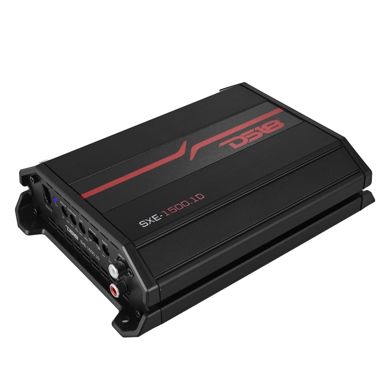 DS18 DS18 SXE-1500.1D SXE Class D Monoblock Car Amplifier 1 x 500 Watts RMS @ 1 Ohm 1500 Watts - Compact Amplifier with Remote Subwoofer Level Control (Black)