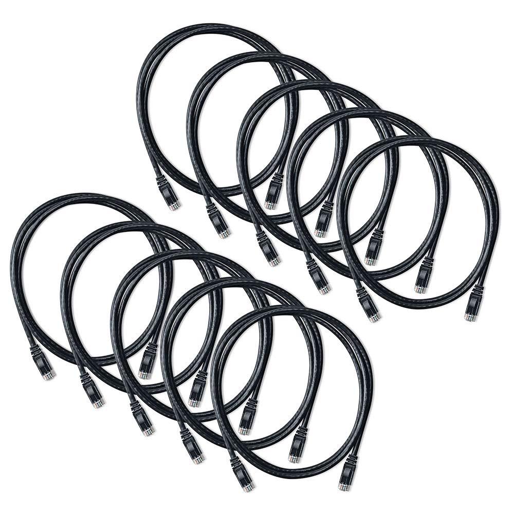 NavePoint NavePoint Patch Cable, CAT6, 24AWG/7 * 0.18 MM, 5 Ft, 10 Pack, Black