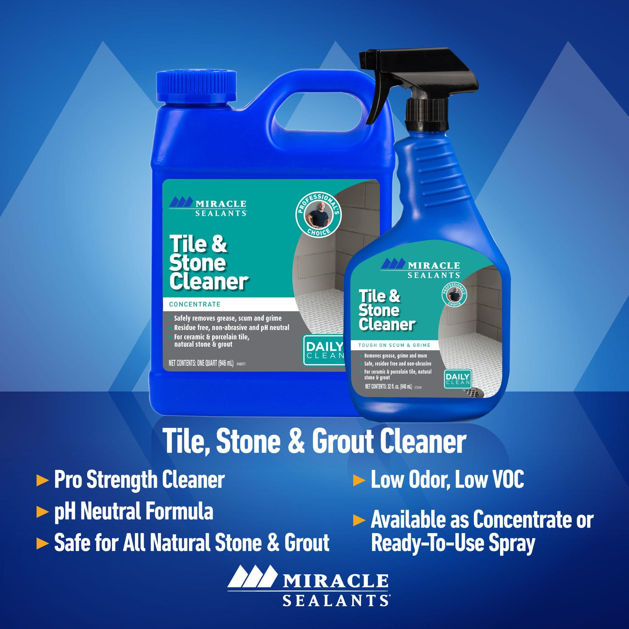 Miracle Sealants Miracle Sealants Tile & Stone Cleaner Concentrate for Natural Stone, Tile & Grout, pH Neutral, Quart, 6 Pack