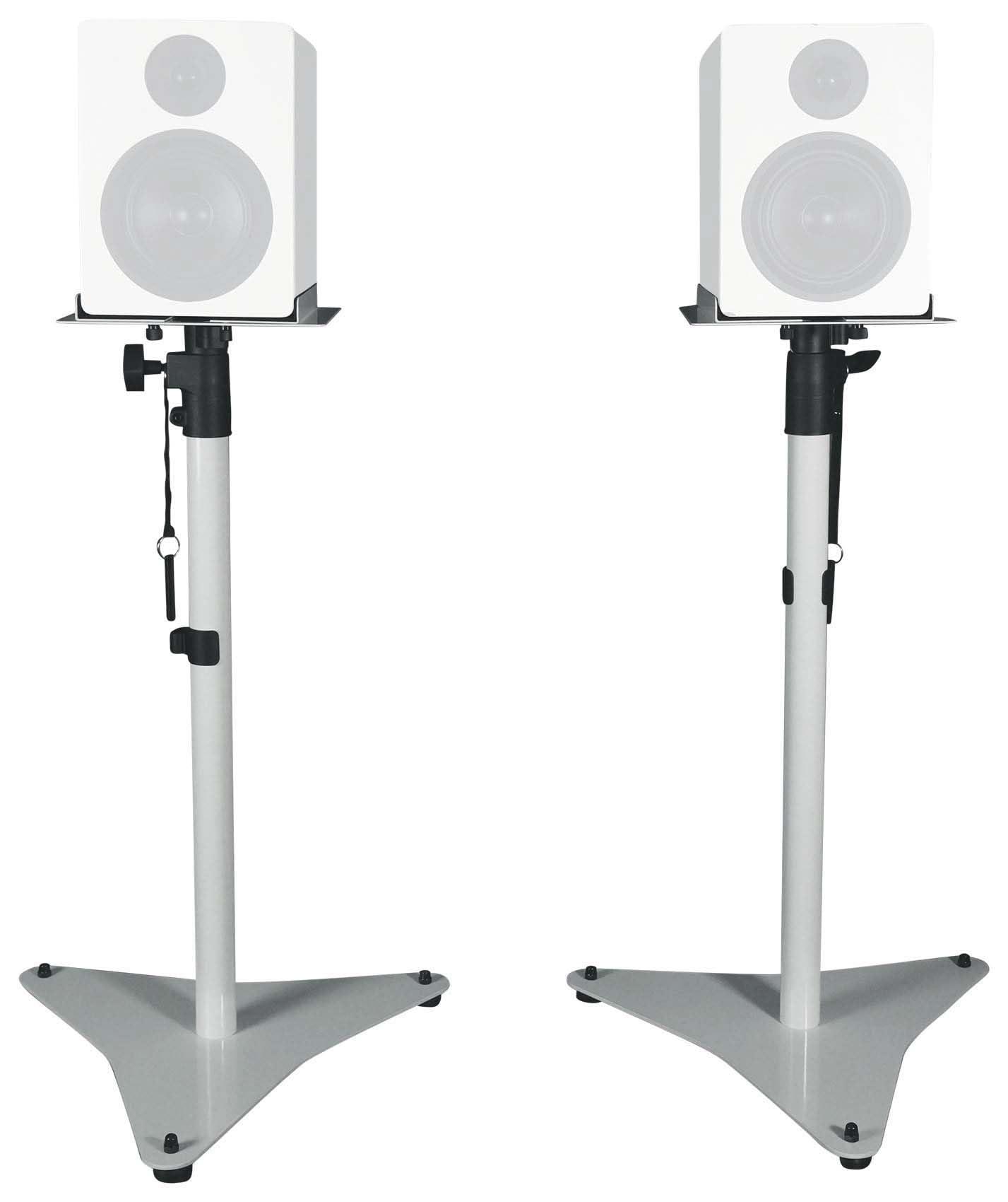 Rockville Rockville Bundle: (2) Rockville RockShelf 64W 400w White 6.5" Home Theater Bookshelf Speakers Bundle with (2) Rockville RVSM5 White Adjustable Studio Monitor Bookshelf Speaker Stands (2 Item)