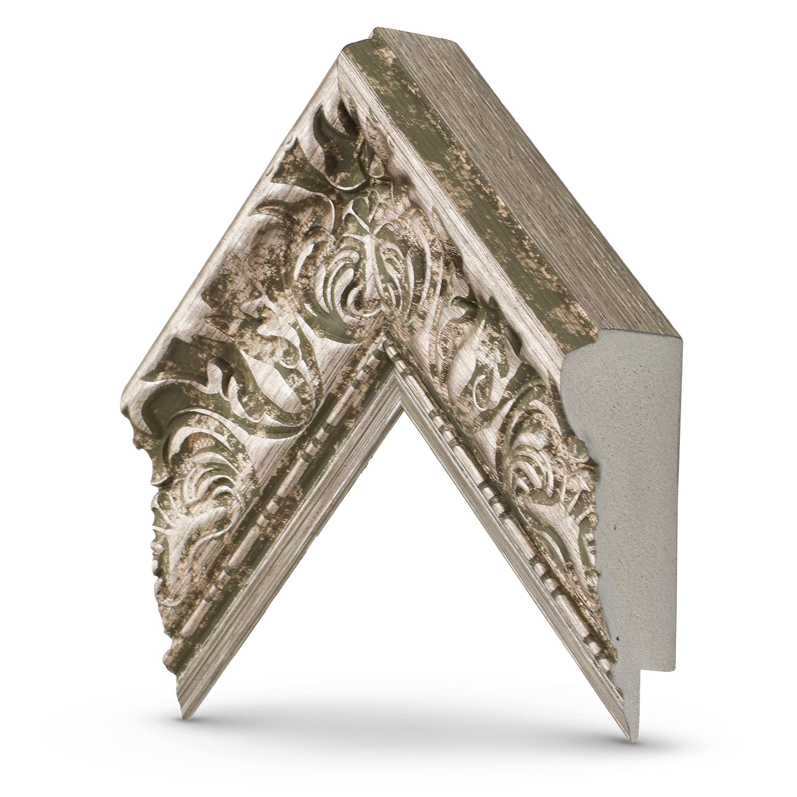 Frame My TV Frame My TV Deco TV Frames - Tuscan Silver Smart Frame Compatible ONLY with Samsung The Frame TV (50\", Fits 2021-2024 Frame TV)