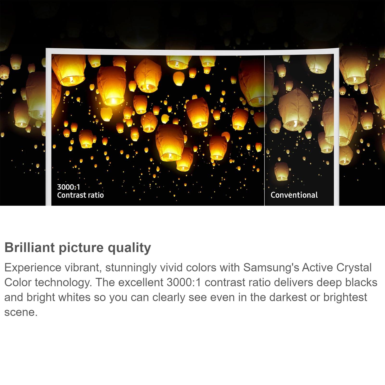 Samsung Samsung 27" Curved White Computer Monitor for Business, AMD FreeSync 4ms Response Time FHD 60Hz Refresh Rate, Slim Bezel Anti-Glare 3000:1 Contrast Ratio, VGA D-Sub, HDMI Cable