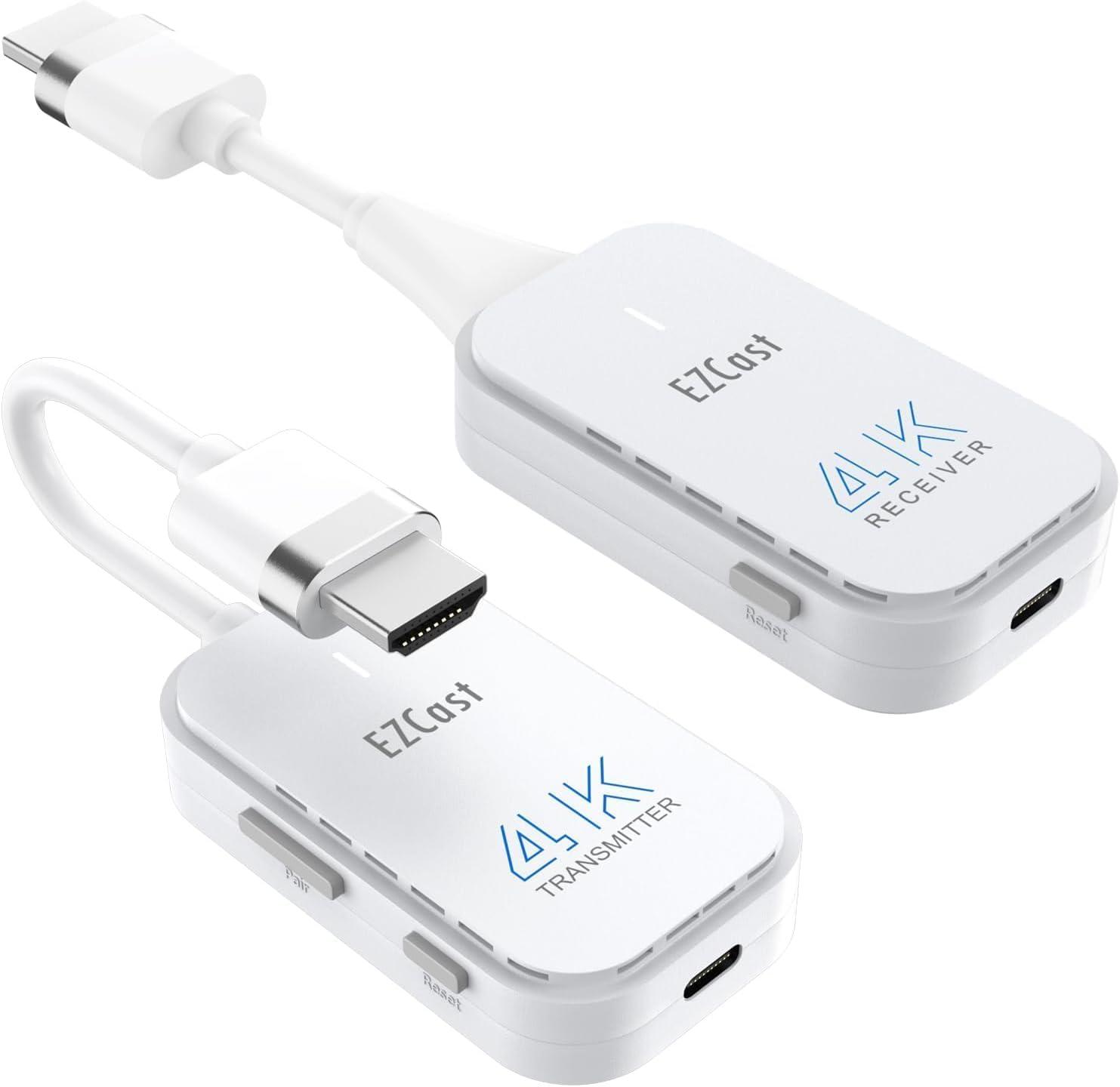 EZCast EZCast Wireless HDMI Transmitter and Receiver 4K, Full HD 1080P Portable HDMI Extender, Plug & Play, Stream from Laptop/TV Box/DSLR to TV/Projector - 165FT/50M