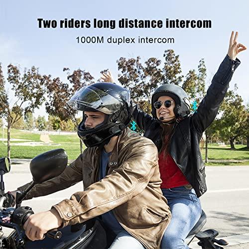 FreedConn FreedConn Motorcycle Bluetooth Headset TCOM VB with Helmet Communication System Music Sharing/Universal Pairing/2-3 Riders 800M Bluetooth Intercom Motorcycle Accessories(2 Pack)